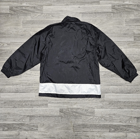 Vintage 90s Team Nike Sport White Tag Black Windbreaker Jacket Youth L Adult S/M - Picture 8 of 12